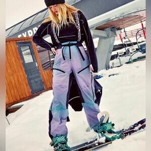 New Free People Movement Blizzard Bliss Printed Shell Pants Size Medium